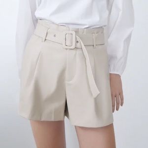 Leather Zara shorts with buckle